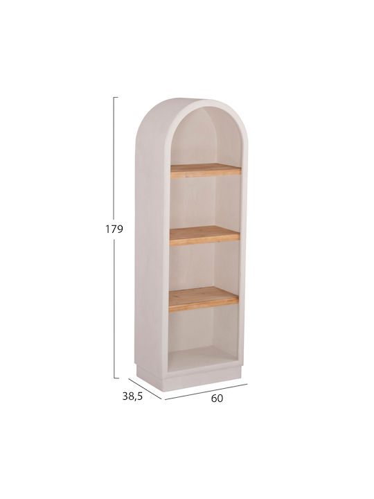 Bookcase Off-White Natural 60x38.5x179cm