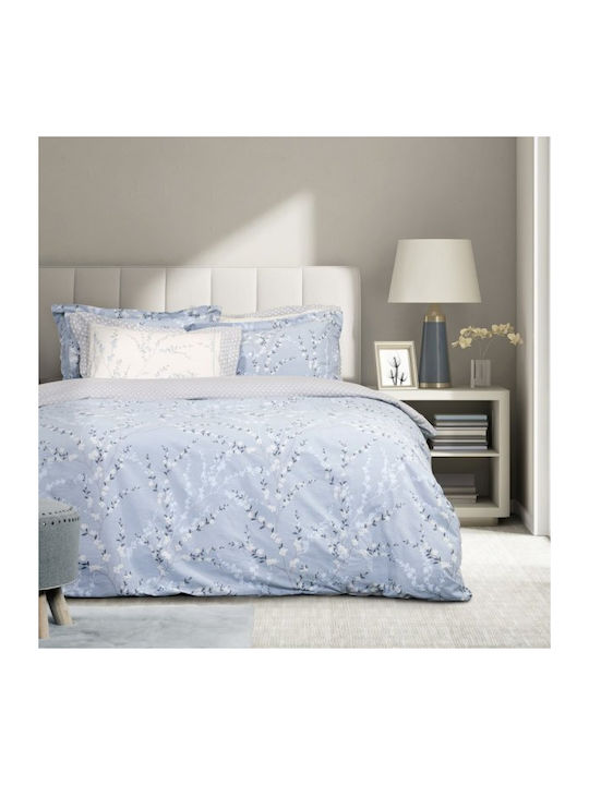 Nima Duvet Cover Set Cotton Single with Pillowcase 160x240 Inverno Blue