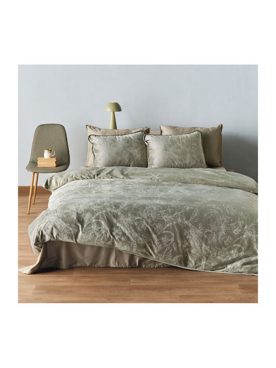 Kentia Παπλωματοθήκη King Size 260x240 Vincent Πράσινη