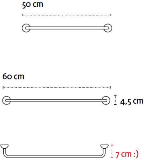 Kapitan Rail Баня Единична Подов с винтове ​50x50см Inox Черен