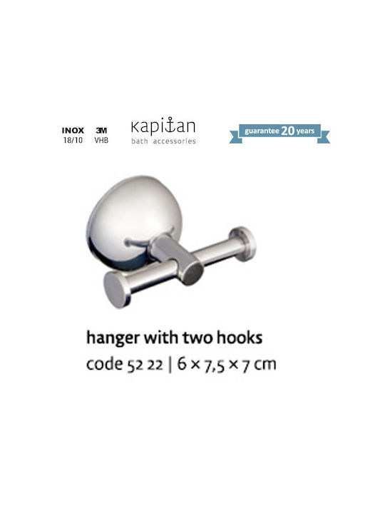 Kapitan Haken Badezimmer Doppelt Schrauben ​6x7.5cm Inox Silber