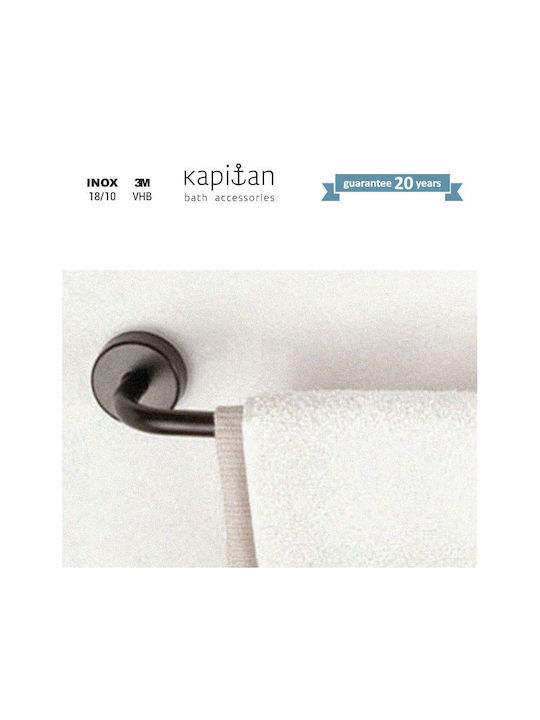 Kapitan Ράγα Μπάνιου Μονή Επιτοίχια με Βίδες ​50x50cm Inox Μαύρη