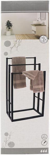 Triple Floor Standing Bathroom Freestanding Towel Rack ​42x82cm Black