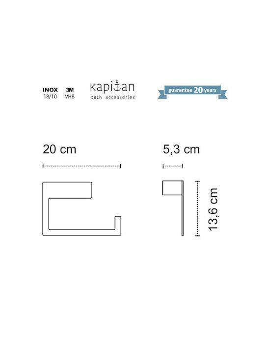 Kapitan Single Wall-Mounted Bathroom Ring ​20x5.3cm Inox Gray