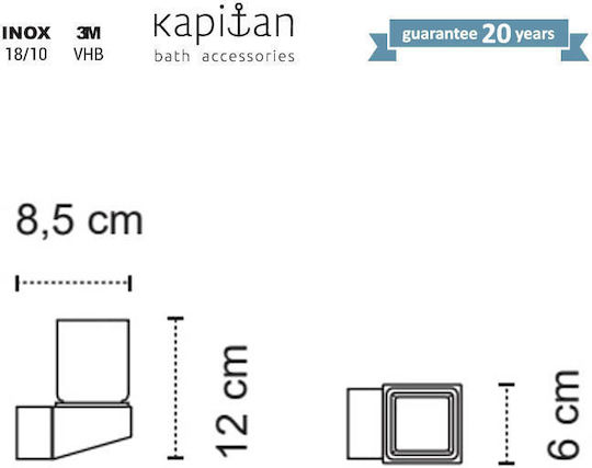 Kapitan Wall-mounted Cup Holder Glass Gray