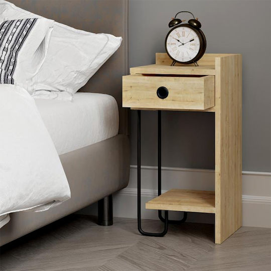 Sirius Bedside Table Wooden Natural Beech 32x30x61cm