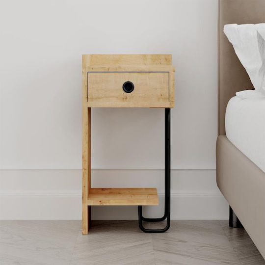 Bedside Table Sirius Wooden Natural Beech 32x30x61cm GP037-0164 1