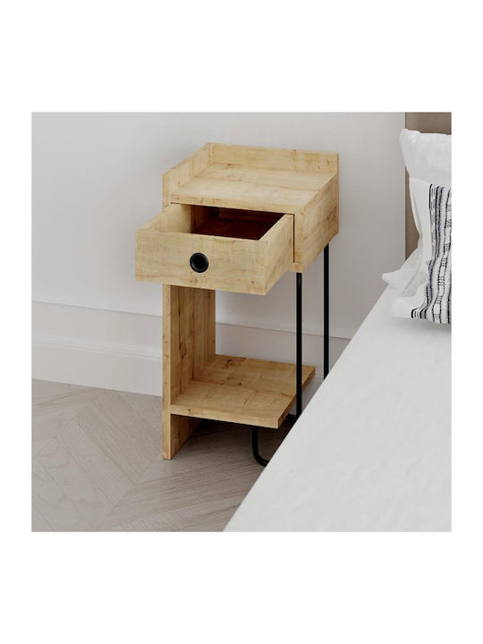 Bedside Table Sirius Wooden Natural Beech 32x30x61cm GP037-0164 1
