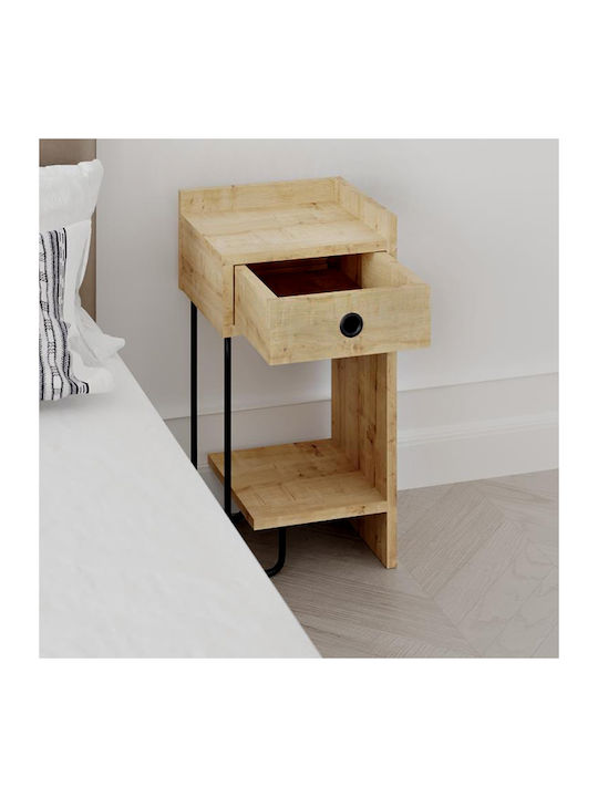 Sirius Bedside Table Wooden Natural Beech 32x30x61cm