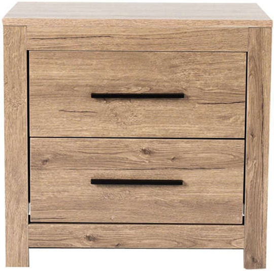 Bedside Table Dodo Wooden Beige 58x39x56cm