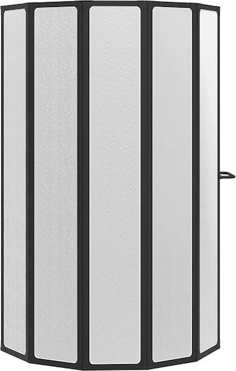 vidaXL Shower Screen for Shower with Foldable Door 140x168cm Mat Black