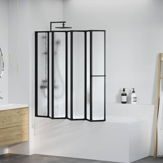 vidaXL Shower Screen for Shower with Foldable Door 140x168cm Mat Black
