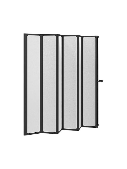 vidaXL Divider de verandă Duș cu Pliabil Ușă 140x168cm Mat Negru