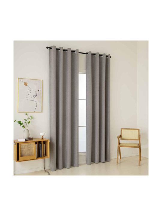 Curtain with Eyelets 140x270 Black Out Beauty Home Total 8446 Beige 100% Polyester