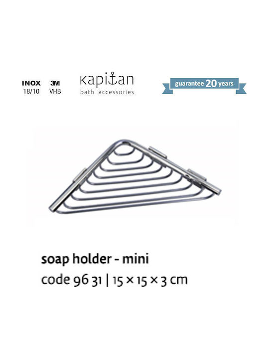 Kapitan Wall Mounted Bathroom Shelf Metallic 15x15x3cm Gray
