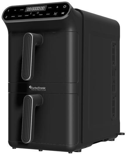 Turbotronic Air Fryer with Double Detachable Bucket 11lt Black TT-AF500D