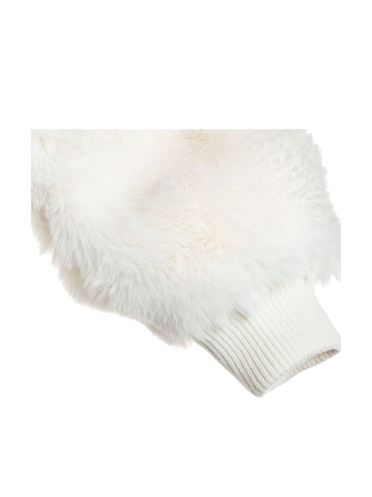 Kids' Fur with Hood Ecru