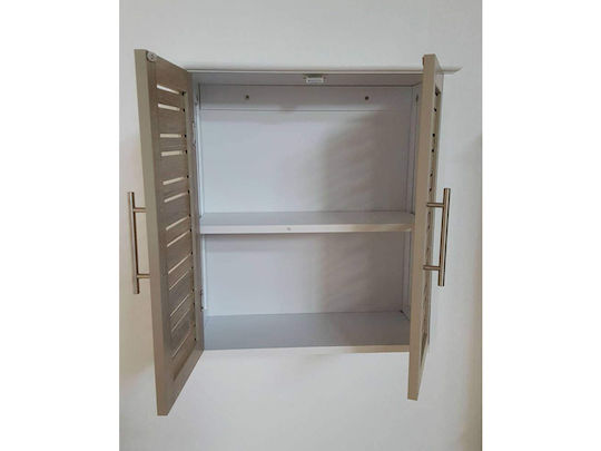 Evideco Badezimmerschrank Wäscherei B52xT22xH53.5cm Natürlich