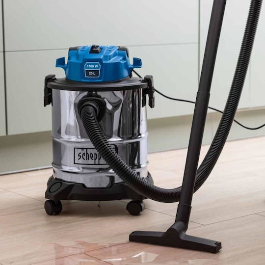 Scheppach Σκούπα Υγρών / Στερεών 1200W με Ανοξείδωτο Κάδο 20lt Μπλε