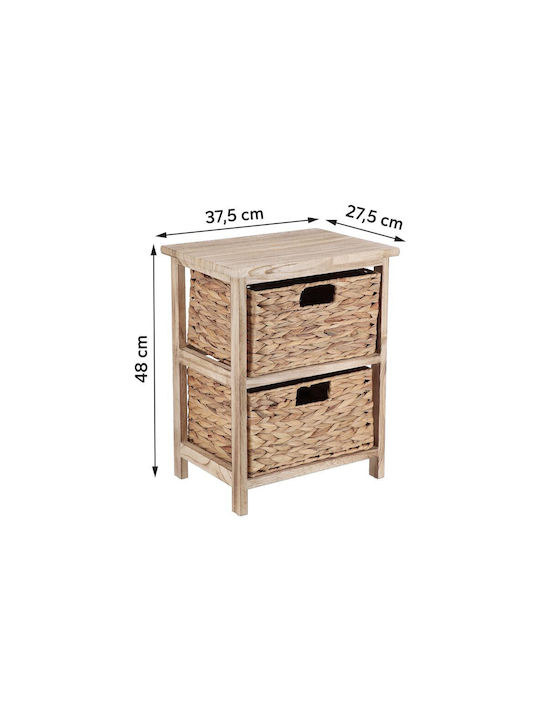 Wooden General Purpose Furniture 2 Drawers Hyacinth 37.5x27.5x48 Cm Aria Trade