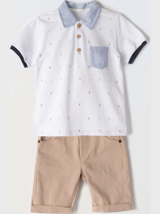 Kids' Set with Shorts Summer 2pcs White