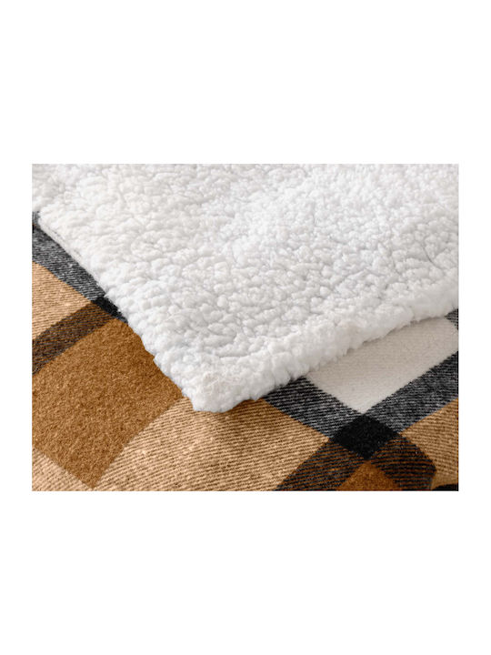 Douceur d'Intérieur Κουβέρτα Sherpa Καναπέ 125x150εκ. Camel
