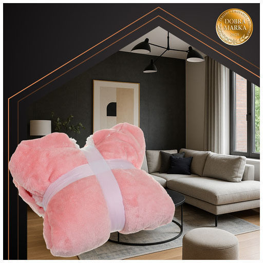 Ruhhy Blanket with Sleeves 80x80cm Pink Ruhhy Blanket with Sleeves 80x80cm Pink