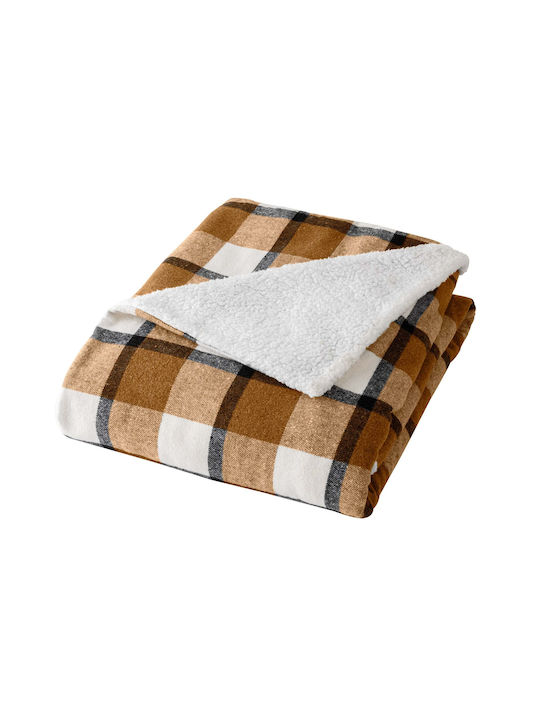 Douceur d'Intérieur Κουβέρτα Sherpa Καναπέ 125x150εκ. Camel
