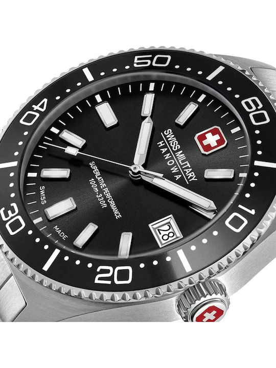 Swiss Military Hanowa Herrenuhr Batterie mit Silber rostfreiem Stahlarmband