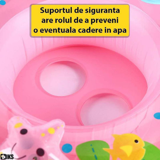 Colac Gonflabil Pentru Copii Bebelusi Siks Parasolar Protectie Podea Inel Piscina Diametru 70 Cm X 80 Inaltime Coada Sirena Stil Umbrela Multicolor Roz