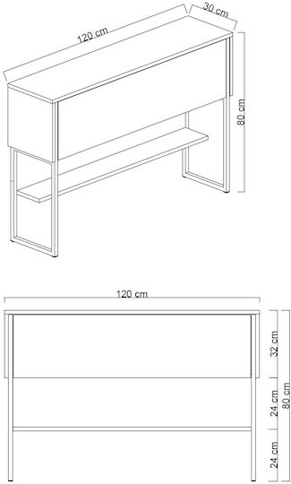 Comoda pentru Dormitor Silver, Walnut 120x30x80buc