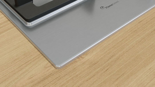 Bosch Serie 6 Erdgas-Kochfeld Autonom 75x52εκ. Silber