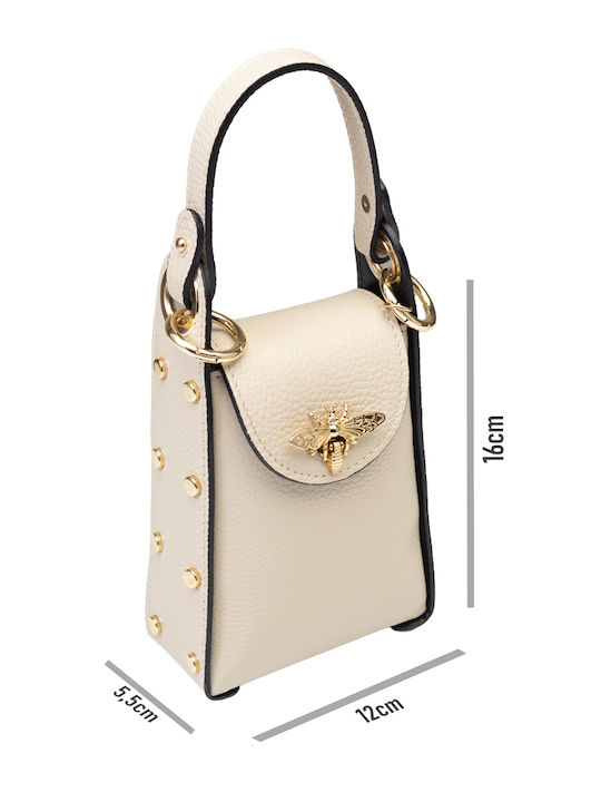 Leather Women's Bag Shoulder Beige