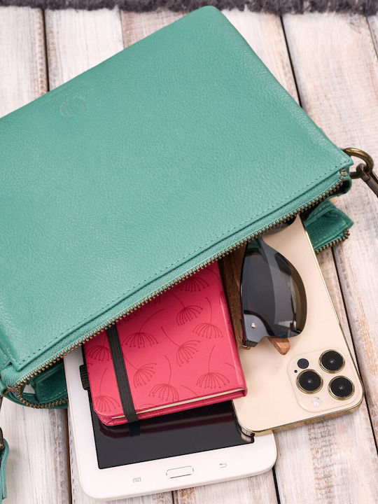 Leather Women's Bag Shoulder Turquoise