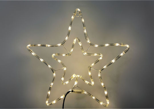 Stea Dublă 54 Led Lumină Caldă Albă 58x58cm Stea Dublă 54 Led Lumină Caldă Albă 58x58cm