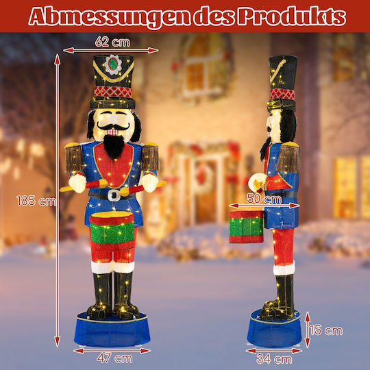 Costway Large Illuminated Nutcracker Christmas Decoration XXL 185 Cm Cm24899de