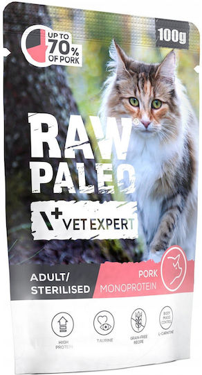 Vetexpert Raw Paleo Adult Sterilised Cat Pork 100g