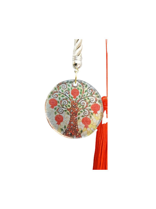 Kalliopi Silver Handmade Окачен Гоури Малко дърво Кафяв от Стъкло 2026 6x6см 1бр