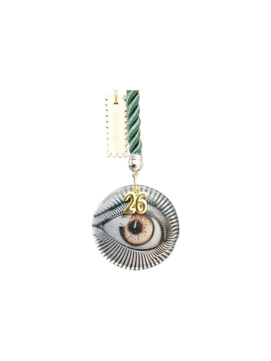 Kalliopi Silver Handmade Окачен Гоури Горелка Зелен от Стъкло 2026 6x6см 1бр