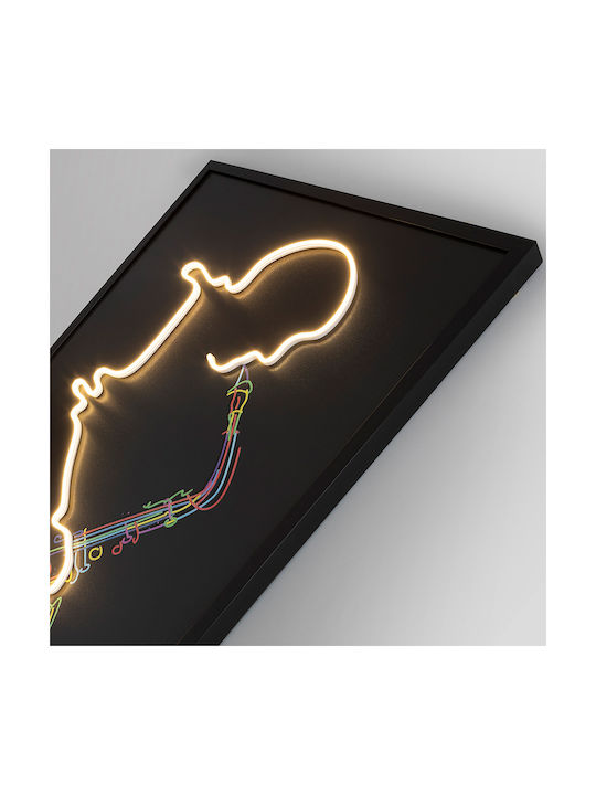 Painting Saxophonist with LED Lighting Black Frame 80x120cm Schuller 724739