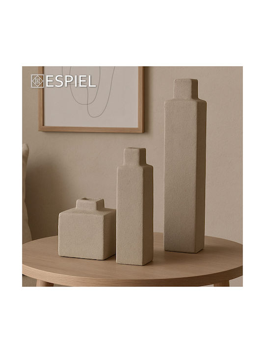 Espiel Decorative Vase Beige 13x13x60cm