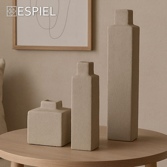 Espiel Σετ Βάζα Κεραμικά Μπεζ 11.5x11.5xΥ18.5cm 2τμχ Espiel Σετ Βάζα Κεραμικά Μπεζ 11.5x11.5xΥ18.5cm 2τμχ