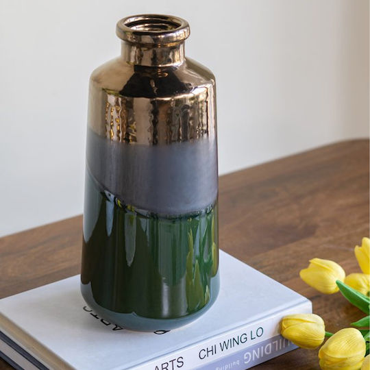 Artekko Decorative Vase Electric Green 14x14x30cm