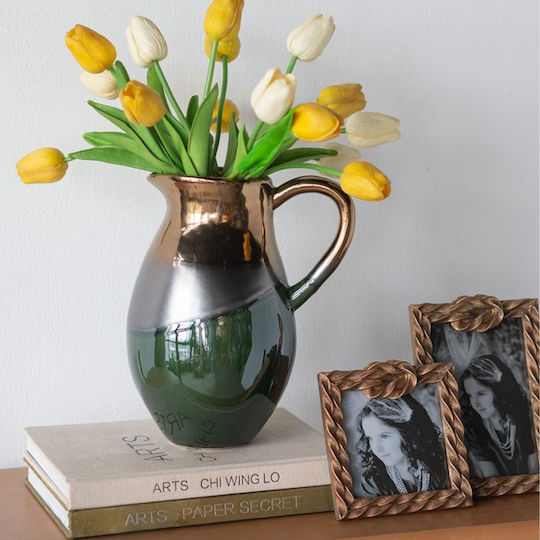 Artekko Decorative Vase Electric Green 20.5x16x25cm