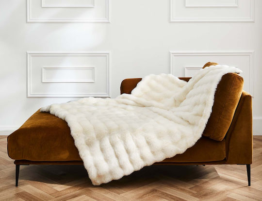 Douceur d'Intérieur Κουβέρτα Fleece Ημίδιπλη 180x220εκ. White