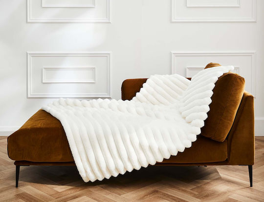 Douceur d'Intérieur Κουβέρτα Fleece Ημίδιπλη 180x220εκ. White