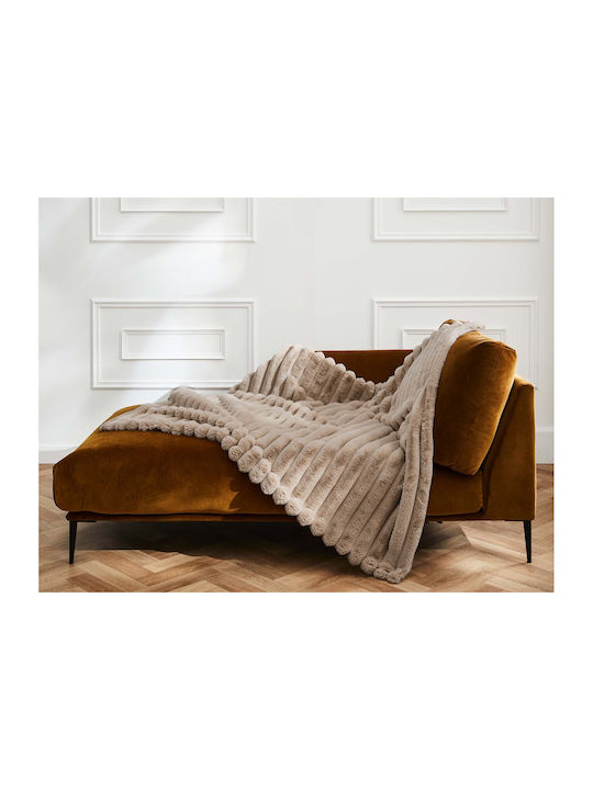 Douceur d'Intérieur Κουβέρτα Fleece Ημίδιπλη 180x220εκ. Sand