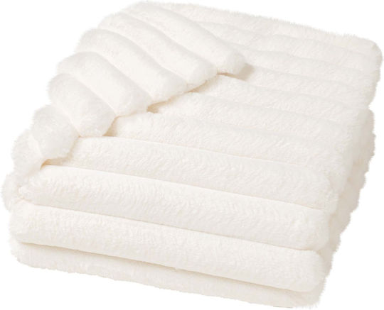 Douceur d'Intérieur Κουβέρτα Fleece Ημίδιπλη 180x220εκ. White