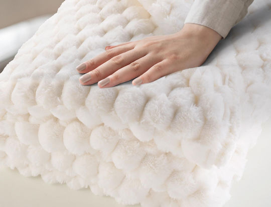 Douceur d'Intérieur Одеяло Sherpa За Канапе 125x150см Бяло