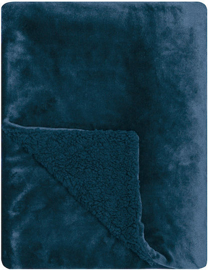 Kentia Ivanna Furry Sofa Blanket 130x170cm Petrol